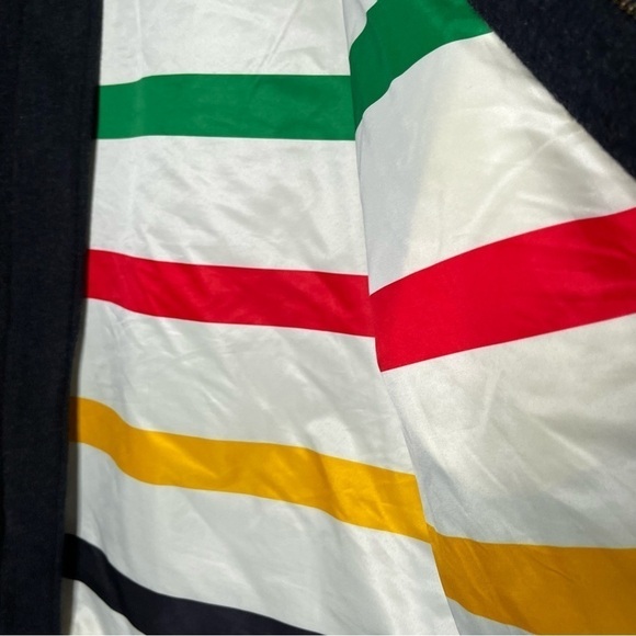 Pendleton Wool Mens Long Line Coat Jacket Glacier National Park Striped Liner M - Picture 5 of 10